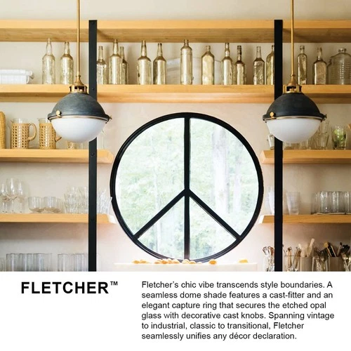 Hinkley Fletcher 18" Wide Aged Zinc and Gold Pendant Light - Picture 10 of 10