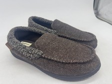 Dearfoams Slip On Mens Black Memory Foam Comfy Closed Toe Slipper - Large 11-12 