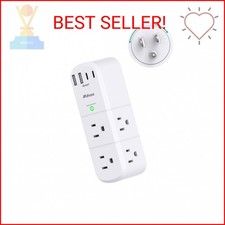 Surge Protector Outlet Extender with Rotating Plug, 6 AC Multi Plug Wall Outlets