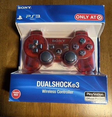 NEW PlayStation 3 PS3 Clear Crystal Crimson Red DualShock 3 Controller - Sealed