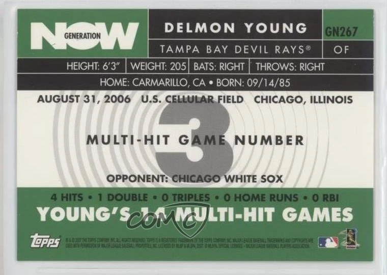 2007 Topps Generation Now Delmon Young #GN267 - Image 2 of 2