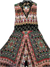 Bila Dress  Sleeveless Maxi Hanky Hemline Festival Gypsy Boho Artsy Medium