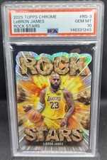 2025 TOPPS CHROME LEBRON JAMES ROCK STARS SSP #RS-3 PSA 10 GEM MINT LAKERS