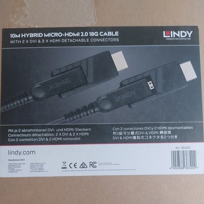 LINDY Micro-HDMI Fibre Optic Hybrid 18G Kabel 10m 38320 (4002888383202)