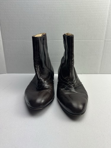 Stacy Adams Para hombres Vintage Botines Cuero Marrón Cremallera Zapatos Talla 9.5 - Imagen 3 de 24
