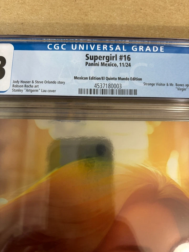Supergirl #16 CGC 9.8 Artgerm Lau Virgin Mexican Foil Ltd 1000 (DC 2024) - Image 3 of 4