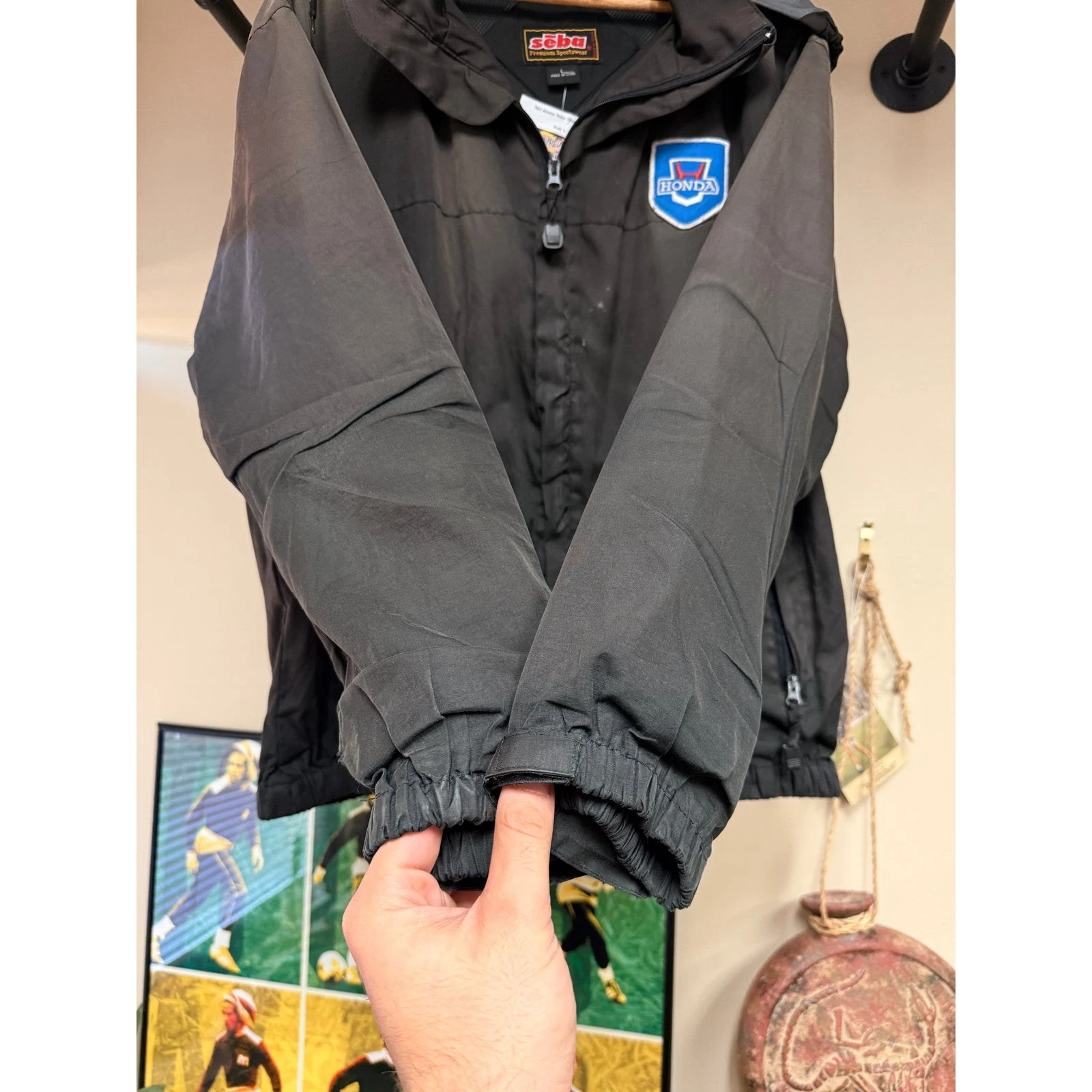 Size L - 90s Honda Vintage Seba Sportswear Hooded Windbreaker Track Jacket Acura image 4