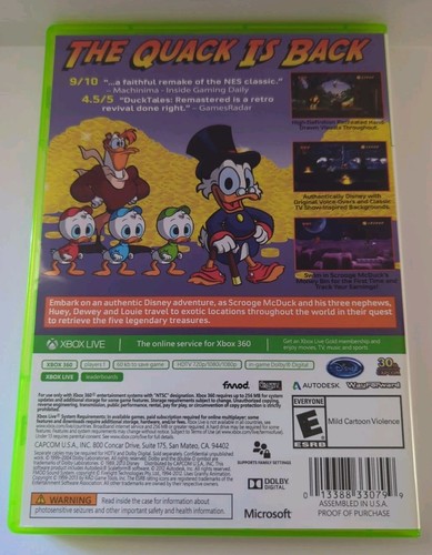 DuckTales: Remastered (Microsoft Xbox 360, 2013) CIB, Etiqueta Original - Imagen 5 de 11