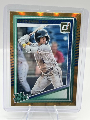 2025 Donruss Baseball #18 Kyle DeBarge orange Laser bewertet Prospekt #'d/299 Zwillinge