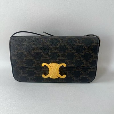 Celine Brown Triomphe Canvas Triomphe Shoulder Bag France