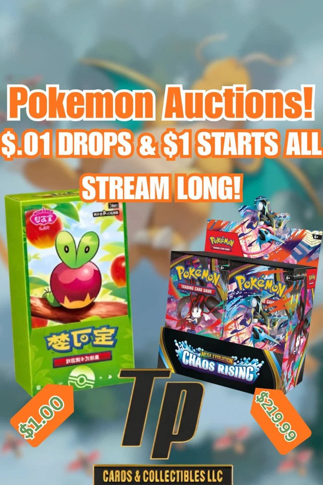 $1 Start Pokemon Auctions | Packs, Bundles, Boxes w/ Josh & Katie