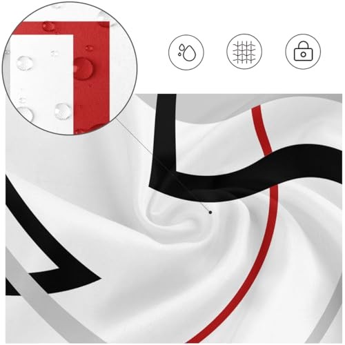 Red Black Shower Curtain 60''W x 72''L Abstract White Grey Gray Geometric - Bild 2 von 6