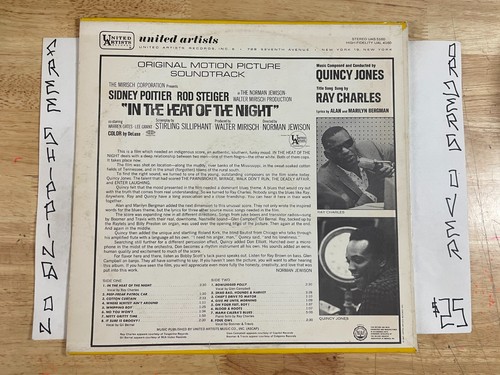 IN THE HEAT OF THE NIGHT ORIGINAL SOUNDTRACK LP QUINCY JONES RAY CHARLES - Picture 4 of 4