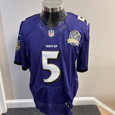 Baltimore Ravens Joe Flacco On field Jersey With 20 Seasons Patch Men’s Size 44