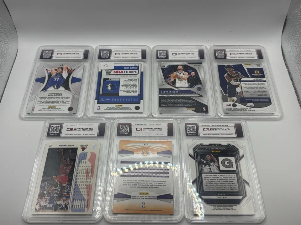 Lote de 7 cartas de losas de baloncesto graduadas CBG Michael Jordan, Kobe Bryant, Luka, Curry Foto 4 de 4