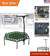 Indoor Trampoline, Blue/Green/Red, Rebounder Home Fitness Trampoline with Hei...
