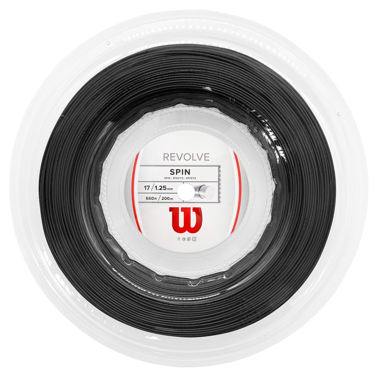 Wilson REVOLVE Tennis Racket String - 1.25mm - 200m Reel - Black