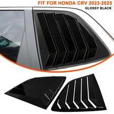 For Honda Crv 2023-2025 Rear Side Window Quarter Louvers Vent Cover Glossy Black