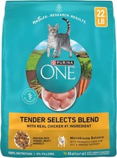 Purina ONE Tender Selects Natural Dry Cat Food - Chicken, 22 Lb