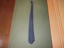 HERMES Chicken and Clock patterns Tie Navy Width 1.77 to 3.54" Length 62.99"