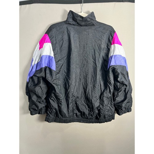 Vintage Adolfo Sport Jacket Windbreaker 80's 90's Sz L Y2K Retro Winter Black - Picture 2 of 12