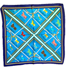 21  X21"Fashion Horse Print Pure Mulberry Satin Silk 12momme Scarf 53x53cm6-10