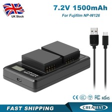 2x NP-W126 batteria + caricatore per Fujifilm Fuji X-A1 XA1 X-E1 HS30EXR X-E2S X-E3