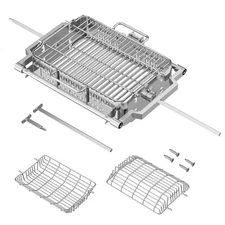 SafBbcue Rotisserie Basket Kit for Kamado Joe JoeTisserie KJ155172022 Silver 