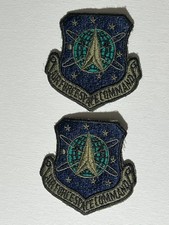 US AIR FORCE ISSUE SPACE COMMAND SEW ON PATCHES 2 EACH