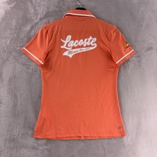 Lacoste Sport Miami Open Tennis Polo Shirt Womens Size 34 Orange Slim Fit