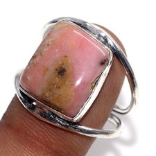 925 Silver Plated Peruvian Pink Opal Jewellery Ring Handmade Size Us 9 GW