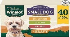 WINALOT Meaty Chunks Small Dog Mixed in Gravy Wet Dog Food Pouches 40x100g 4.30 per kilo
