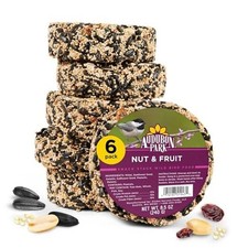 Nut  Fruit Snack Stack Wild Bird Seed Cake for Outside Feeders, 6 Bird Food