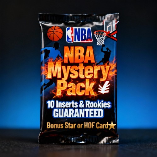 NBA Mystery Pack 🔥 10 Inserts & Rookies GUARANTEED + Bonus All-Star or HOF Card