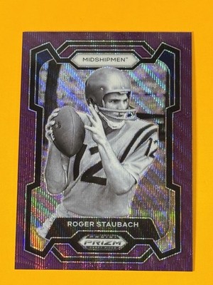2024 Panini Purple PRIZM Roger Staubach No. 32 Navy Midshipmen Dallas Cowboys 