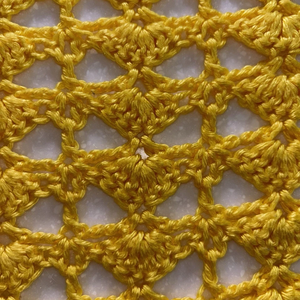 crocheted handmade baby Blanket Throw afghan yellow green vintage - Image 3 of 4