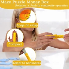 Small Maze Puzzle Money Box with Interactive 3D Design for Coin Saving