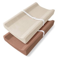 Changing Pad Cover for Neutral Baby Muslin Soft Cotton - 2 Pack Clay  Ivory 