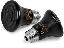 25W Dual Mini Heat Emitters for Brooders/Coops - Non-Glare, Black Pack of 2 