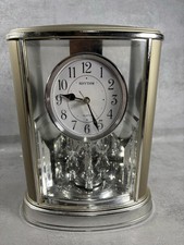 Rhythm Quartz Clock 4SG724 Rotating Spinning Crystals Desk Mantel Clock Decor