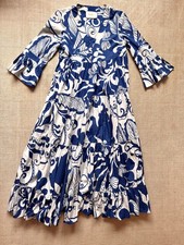 La DoubleJ Kleid Blumenmuster Blau Weiss 3/4 ...