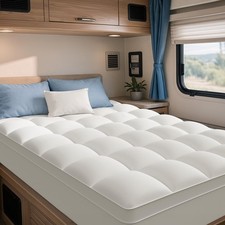 RV Short Queen Mattress Topper for Back Pain, Extra Thick Mattress Pad Cover,