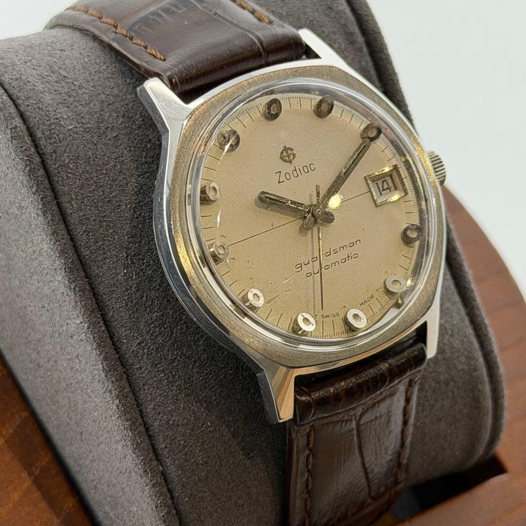Zodiac Guardman 722 Automatic Vintage 36mm Brown Men’s Watch Accessory Fashion image 3