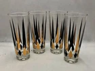 Set of 4 Vintage Anchor Hocking Golden Peaks 6 3/4" Ice Tea Coolers Tumblers