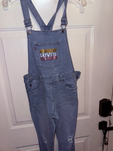 Levi’s Overalls Womens 14 Medium Blue Wash Y2K Minimalist Streetwear (67) - Picture 4 of 7