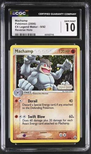 CGC 10 Machamp 2006 EX Legend Maker 9/92 Reverse Holo STAMPED Pokemon Card