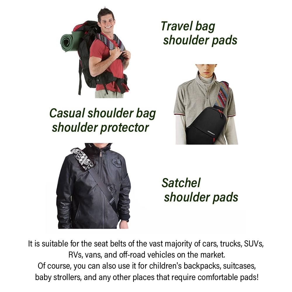 IHOTDER 2PCS Seat Belt Cover Pad Boho Universal Car Accessories Seatbelt Cover-D