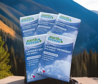   Earth Breeze Laundry Detergent Sheets Fragrance Free HE Travel Eco   Lot of 5