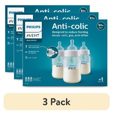  3 pack Philips Avent Anti-colic Bottle with AirFree Vent, 9oz, 3pk, Clear