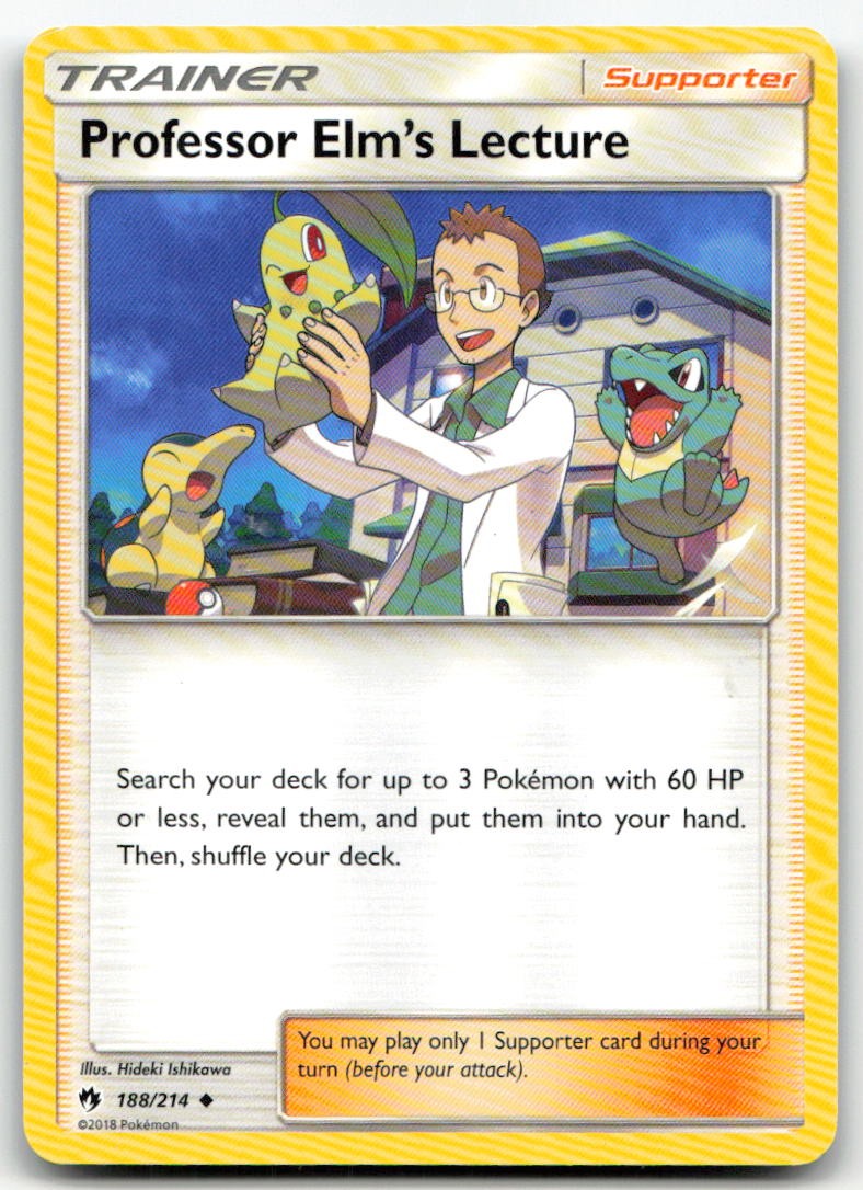 Professor Elm's Lecture 188/214 Uncommon Lost Thunder Pokemon Moderately Played